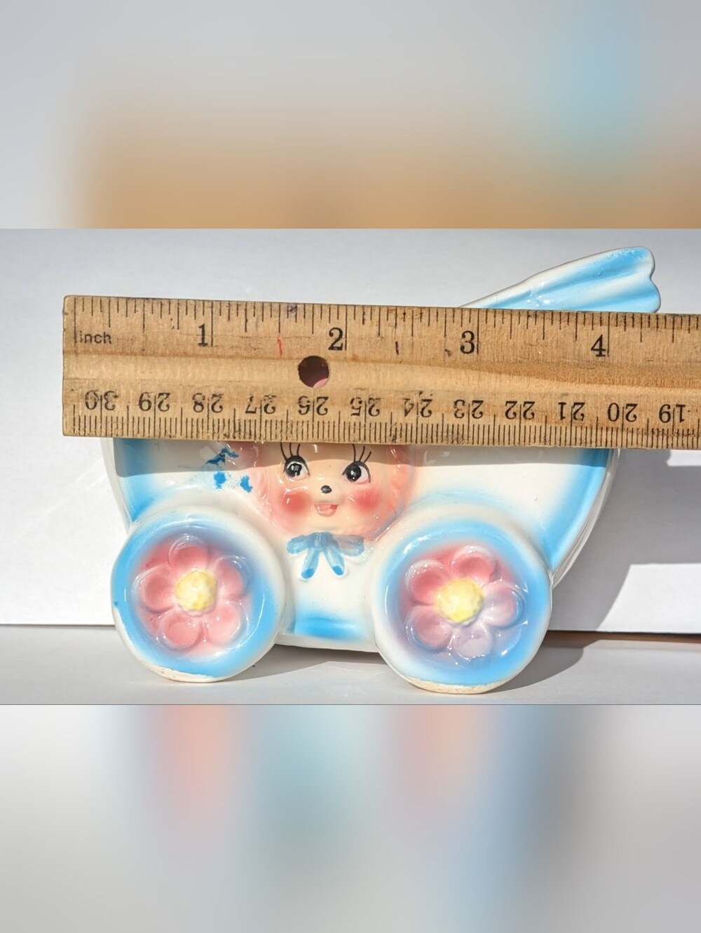 VTG Ardco Japan Ceramic Carriage Figurine Planter Retro Nursery - Picture 11 of 11